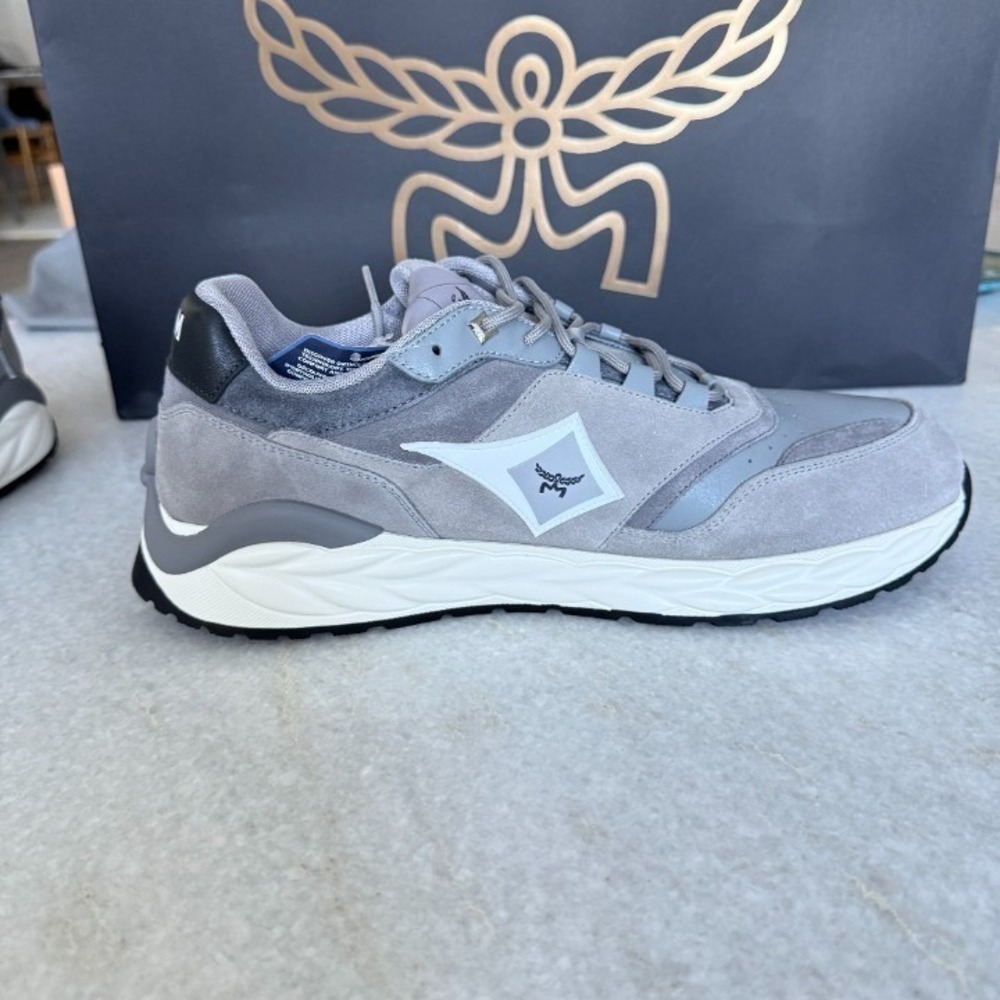 MCM Skywander Men's Low Top Sneakers Ice Gray New‎ Authentic EU Sz 45